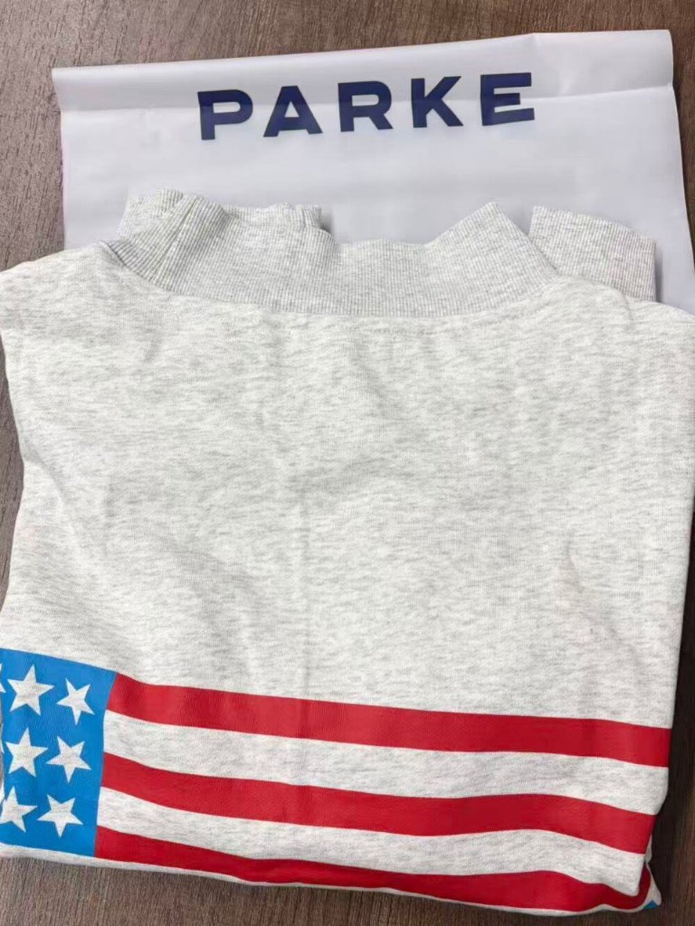PARKE USA Flag Print Mock Neck Sweatshirt
